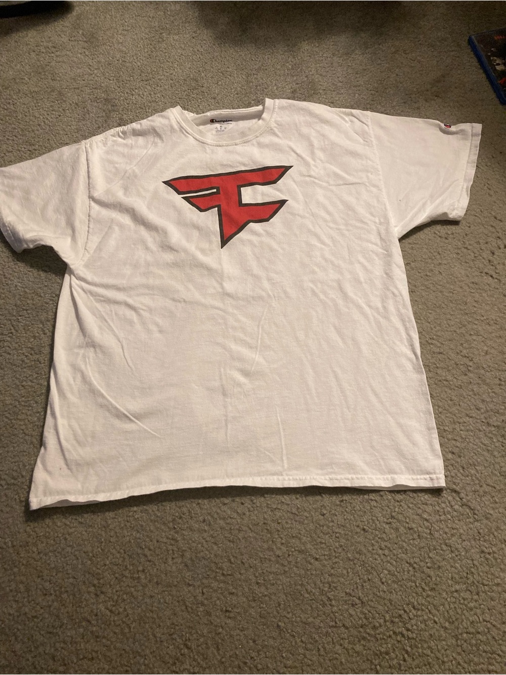 White T-Shirt with Red Graphic Logo - Men